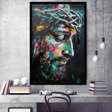 Crown Of Thorns Portrait Jesus Christ,Framed Art Prints Wall Decor, Picture Framed