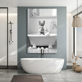 Cute Rabbit in Tub Printable Canvas Prints Wall Art, Bathroom kids art, Bathroom wall decor