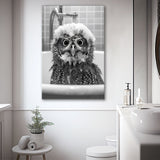 Cute owl in Tub Printable Canvas Prints Wall Art,Owl Photo,Owl Art