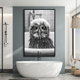 Cute Owl In Tub Printable Framed Canvas Prints Wall Art,Owl Photo,Owl Art