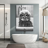 Cute owl in Tub Printable Canvas Prints Wall Art,Owl Photo,Owl Art