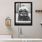Cute Owl In Tub Printable Framed Canvas Prints Wall Art,Owl Photo,Owl Art