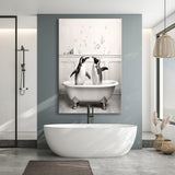 Cute penguins in Tub Printable Canvas Prints Wall Art, Penguins Photo ,Penguins Art