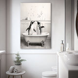 Cute penguins in Tub Printable Canvas Prints Wall Art, Penguins Photo ,Penguins Art