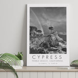 Cypress And Rainbow  at Pebble Beach Golf Links, California, Golf Art Print, Gift for him, Canvas Print Wall Art