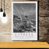 Cypress And Rainbow  at Pebble Beach Golf Links, California, Golf Art Print, Gift for him, Canvas Print Wall Art