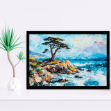 Cypress Painting, Pebble Beach Golf Links, California V1, Golf Art, Gift for him, Framed Art Prints Wall Decor