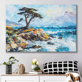 Cypress Painting, Pebble Beach Golf Links, California V1, Golf Art Print, Gift for him, Canvas Prints Wall Art