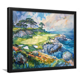Cypress Point Club Golf Art Painting Watercolor, Framed Art Print Wall Decor, Framed Picture