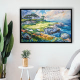 Cypress Point Club Golf Art Painting Watercolor, Framed Canvas Print Wall Art Decor,Floating Frame