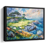 Cypress Point Club Golf Art Painting Watercolor, Framed Canvas Print Wall Art Decor,Floating Frame