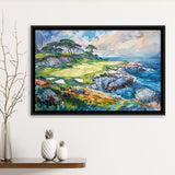 Cypress Point Club Golf Art Painting Watercolor, Framed Canvas Print Wall Art Decor,Floating Frame