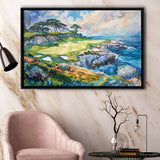 Cypress Point Club Golf Art Painting Watercolor, Framed Canvas Print Wall Art Decor,Floating Frame