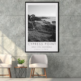 Cypress Point Club, Golf Course, Hole 15th, Golf Art Print, Floating Frame, Framed Canvas Print Wall Art