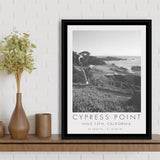 Cypress Point Club, Golf Course, Hole 15th, Golf Art Print, Floating Frame, Framed Canvas Print Wall Art