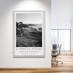 Cypress Point Club, Golf Course, Hole 15th, Golf Art Print, Floating Frame, Framed Canvas Print Wall Art