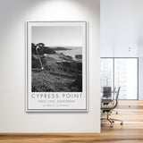 Cypress Point Club, Golf Course, Hole 15th, Golf Art Print, Floating Frame, Framed Canvas Print Wall Art