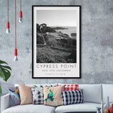 Cypress Point Club, Golf Course, Hole 15th, Golf Art, Gift for him, Framed Art Print Wall Decor