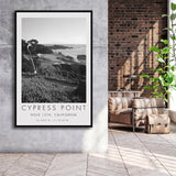 Cypress Point Club, Golf Course, Hole 15th, Golf Art Print, Floating Frame, Framed Canvas Print Wall Art