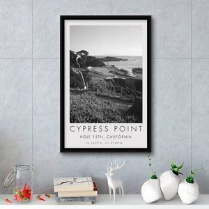 Cypress Point Club, Golf Course, Hole 15th, Golf Art Print, Floating Frame, Framed Canvas Print Wall Art