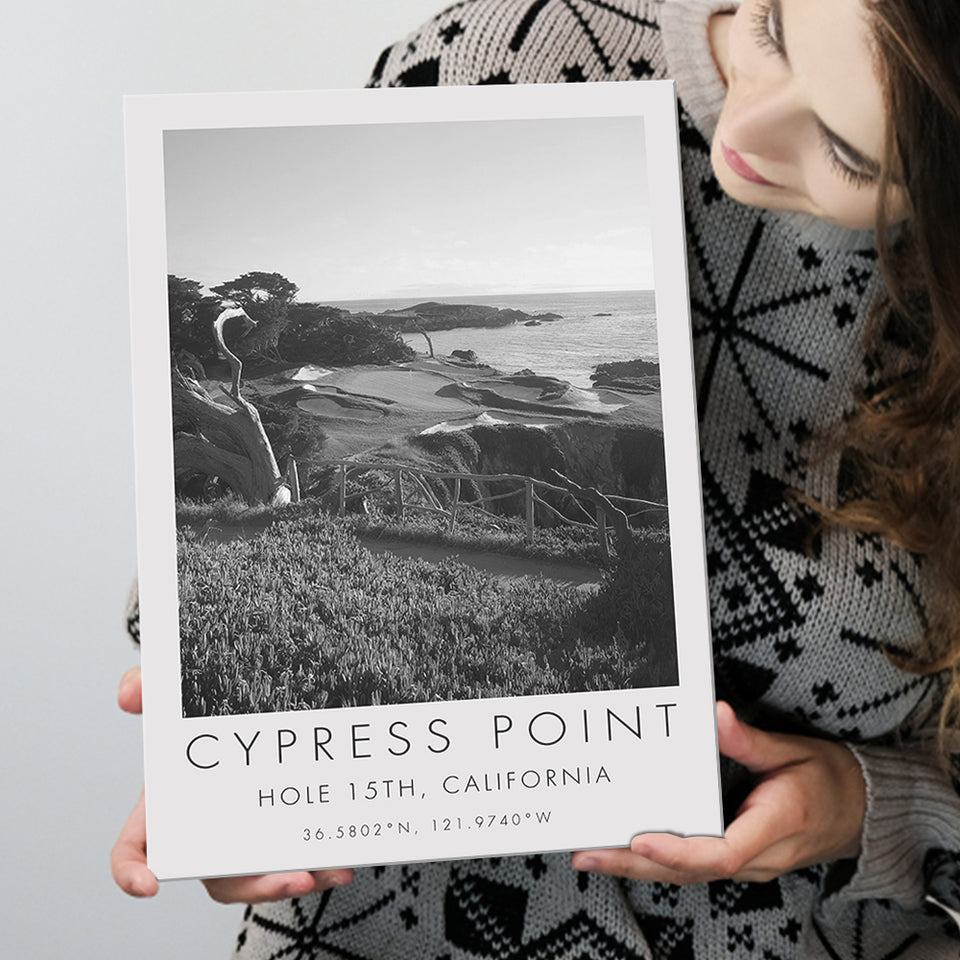 Cypress Point Club, Golf Course, Hole 15th, Golf Art Print, Gift for him, Canvas Print Wall Art