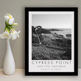 Cypress Point Club, Golf Course, Hole 15th, Golf Art, Gift for him, Framed Art Print Wall Decor