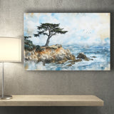 Cypress Watercolor Painting, Pebble Beach Golf Links, Golf Art Print, Gift for him, Canvas Prints Wall Art