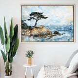 Cypress Watercolor Painting, Pebble Beach Golf Links, Golf Art Print, Gift for him, Framed Canvas Prints Wall Art