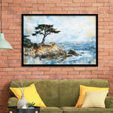 Cypress Watercolor Painting, Pebble Beach Golf Links, Golf Art, Gift for him, Framed Art Prints Wall Decor