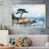 Cypress Watercolor Painting, Pebble Beach Golf Links, Golf Art Print, Gift for him, Framed Canvas Prints Wall Art