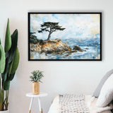 Cypress Watercolor Painting, Pebble Beach Golf Links, Golf Art Print, Gift for him, Framed Canvas Prints Wall Art