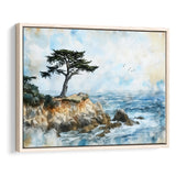 Cypress Watercolor Painting, Pebble Beach Golf Links, Golf Art Print, Gift for him, Framed Canvas Prints Wall Art