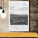 Dodger Stadium La Dodgers, Stadium Print For Baseball Lovers, Black And White, Canvas Print Wall Art