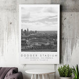 Dodger Stadium La Dodgers, Stadium Print For Baseball Lovers, Black And White, Canvas Print Wall Art