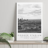 Dodger Stadium La Dodgers, Stadium Print For Baseball Lovers, Black And White, Canvas Print Wall Art