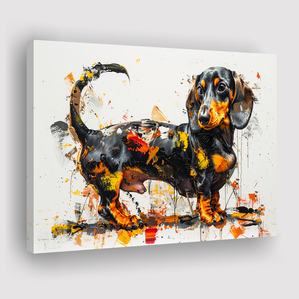 Dachshund Dog Pet Love Painting, Art Print, Canvas Print Wall Art Home Decor