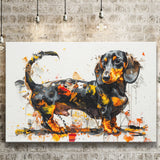 Dachshund Dog Pet Love Painting, Art Print, Canvas Print Wall Art Home Decor