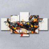 Dachshund Dog Pet Love Painting, Multi Panel,Mixed Canvas Print Wall Art Decor