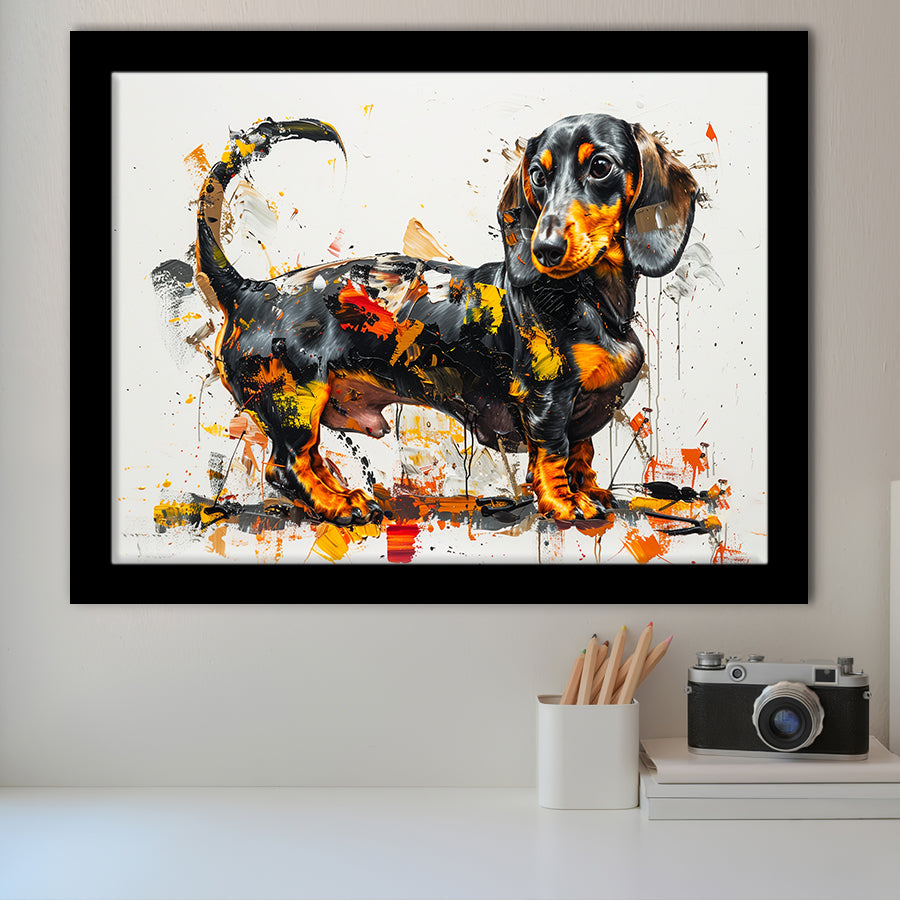 Dachshund Dog Pet Love Painting, Painting Art, Framed Art Print Wall Art Home Decor