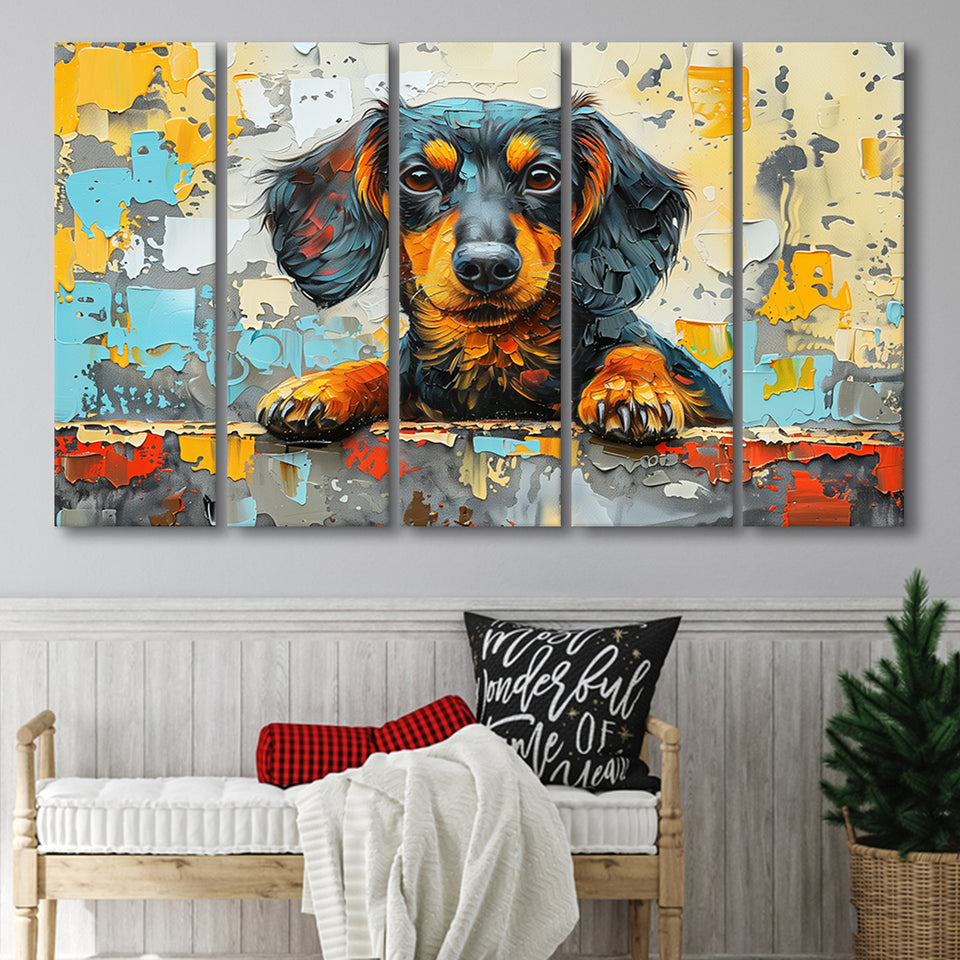Dachshund Dog Portrait Painting Art, Extra Large Canvas, Canvas Print Wall Art Decor