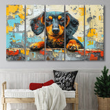 Dachshund Dog Portrait Painting Art, Extra Large Canvas, Canvas Print Wall Art Decor