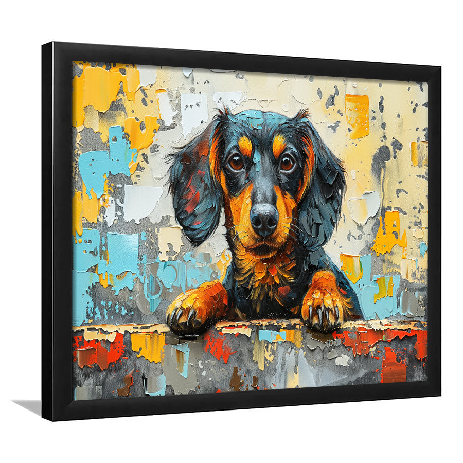 Dachshund Dog Portrait Painting Art, Painting Art, Framed Art Print Wall Art Home Decor