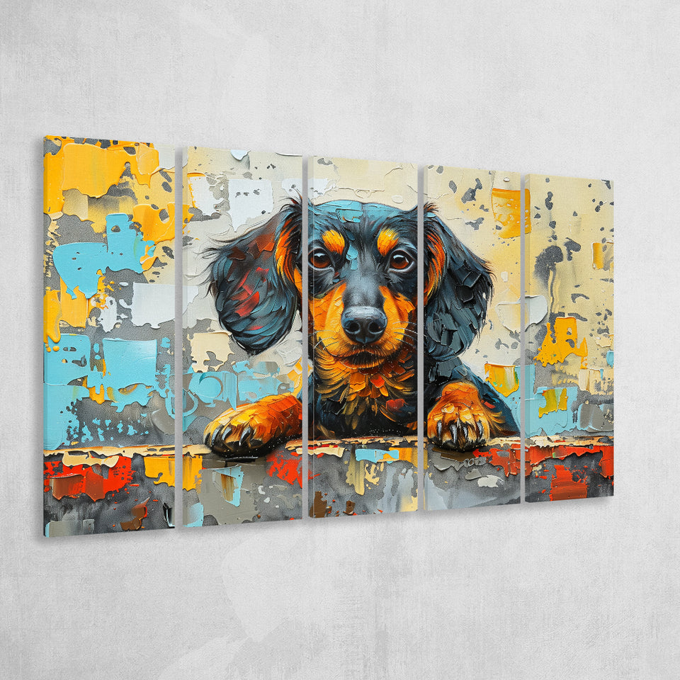 Dachshund Dog Portrait Painting Art, Extra Large Canvas, Canvas Print Wall Art Decor