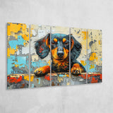Dachshund Dog Portrait Painting Art, Extra Large Canvas, Canvas Print Wall Art Decor