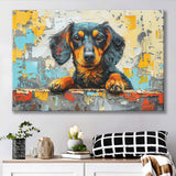 Dachshund Dog Portrait Painting Art, Art Print, Canvas Print Wall Art Home Decor