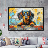 Dachshund Dog Portrait Painting Art, Painting Art, Framed Art Print Wall Art Home Decor