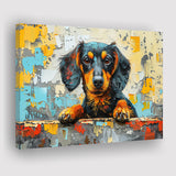 Dachshund Dog Portrait Painting Art, Art Print, Canvas Print Wall Art Home Decor