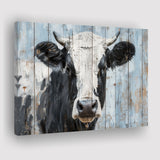 Dairy Cow Painted On Wood Rustic Art 2, Canvas Print Wall Art Decor, Landscape Art Print