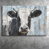 Dairy Cow Painted On Wood Rustic Art 2, Canvas Print Wall Art Decor, Landscape Art Print