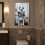 Dalmatian Canvas Prints Wall Art, Funny Bathroom Decor, Dalmatian in Toilet